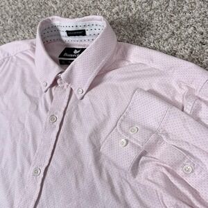 Buttercloth Shirt Mens XL Pink Geometric Icy Cotton Long Sleeve Button Up